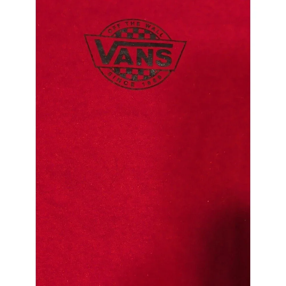 Y2K Inspired Vans Shirt Small Red Graphic Streetwear Skating Short Sleeve - Picture 8 of 10